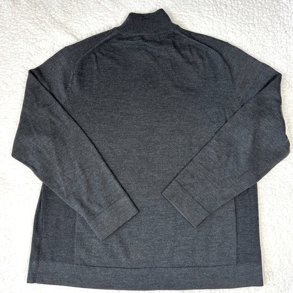 Calvin Klein Men's Gray Extra Fine Italian Merino Wool 1/4 Zip Sweater Size XL - Picture 2 of 5